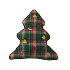 Throw Pillow Tartan Cotton-Blend Cover Faux Fur Trim