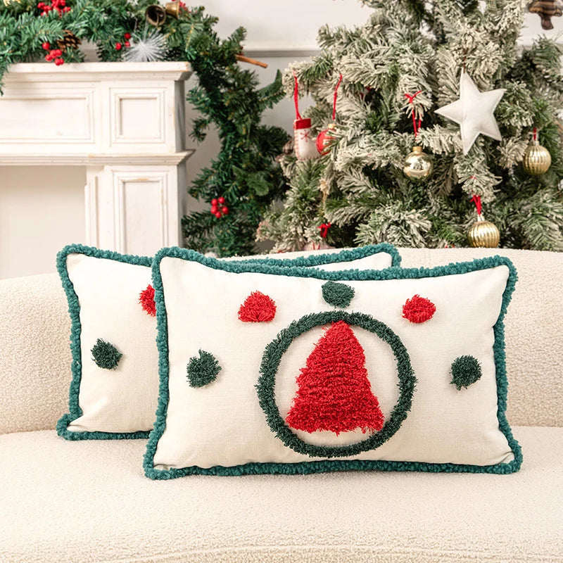 Throw Pillow Tufted Chenille Hidden Zipper 18 Inch Square