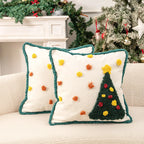 Throw Pillow Tufted Chenille Hidden Zipper 18 Inch Square