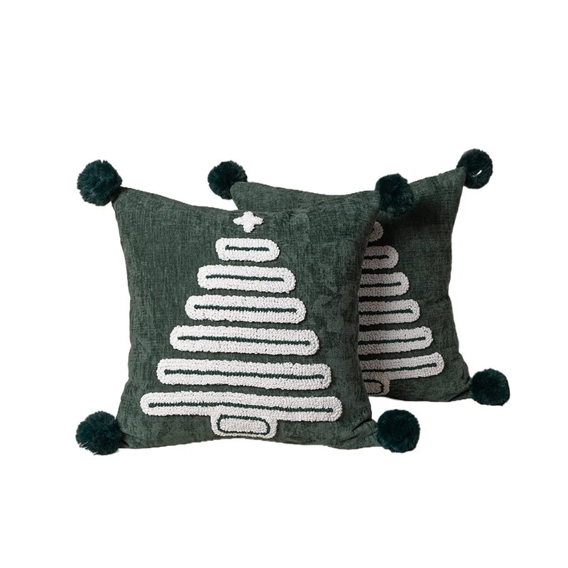 Throw Pillow Tufted Chenille Hidden Zipper 18 Inch Square