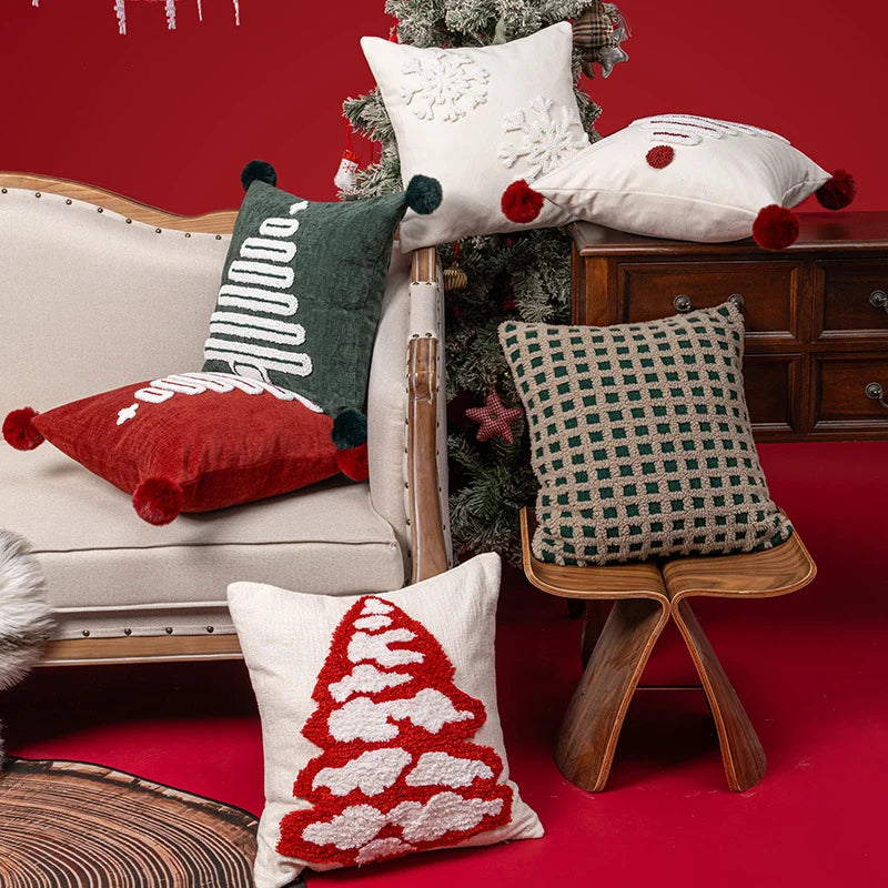 Throw Pillow Tufted Chenille Hidden Zipper 18 Inch Square