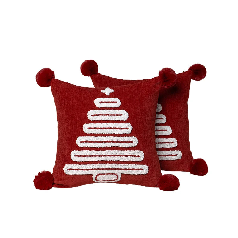 Throw Pillow Tufted Chenille Hidden Zipper 18 Inch Square