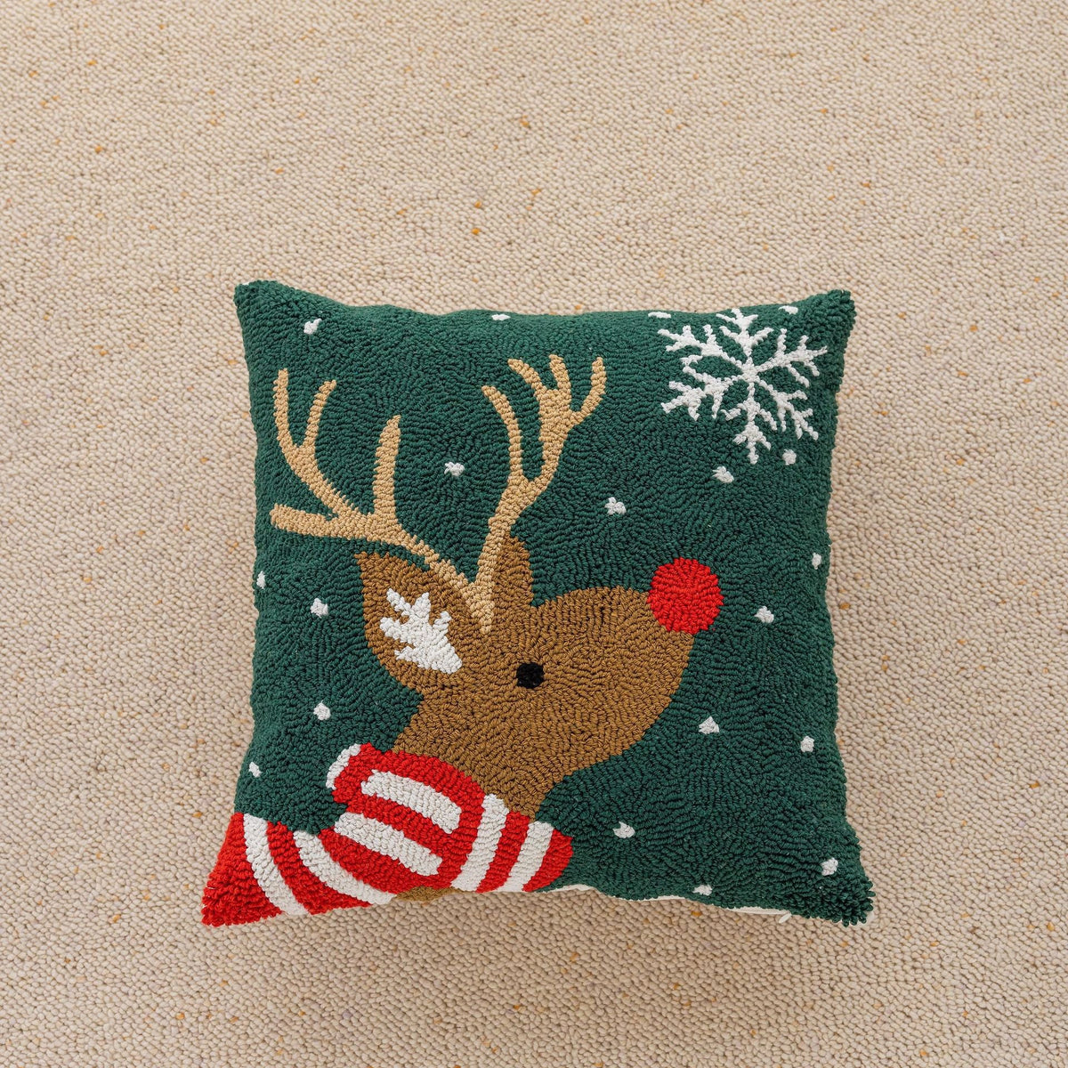 Throw Pillow Tufted Chenille Hidden Zipper 18 Inch Square