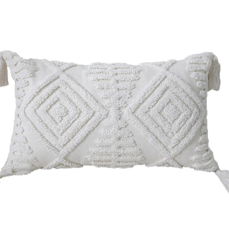 Throw Pillow Tufted Diamond Cotton Removable Cover