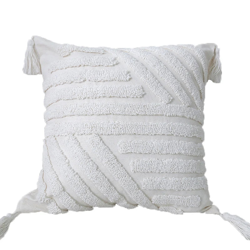 Throw Pillow Tufted Diamond Cotton Removable Cover