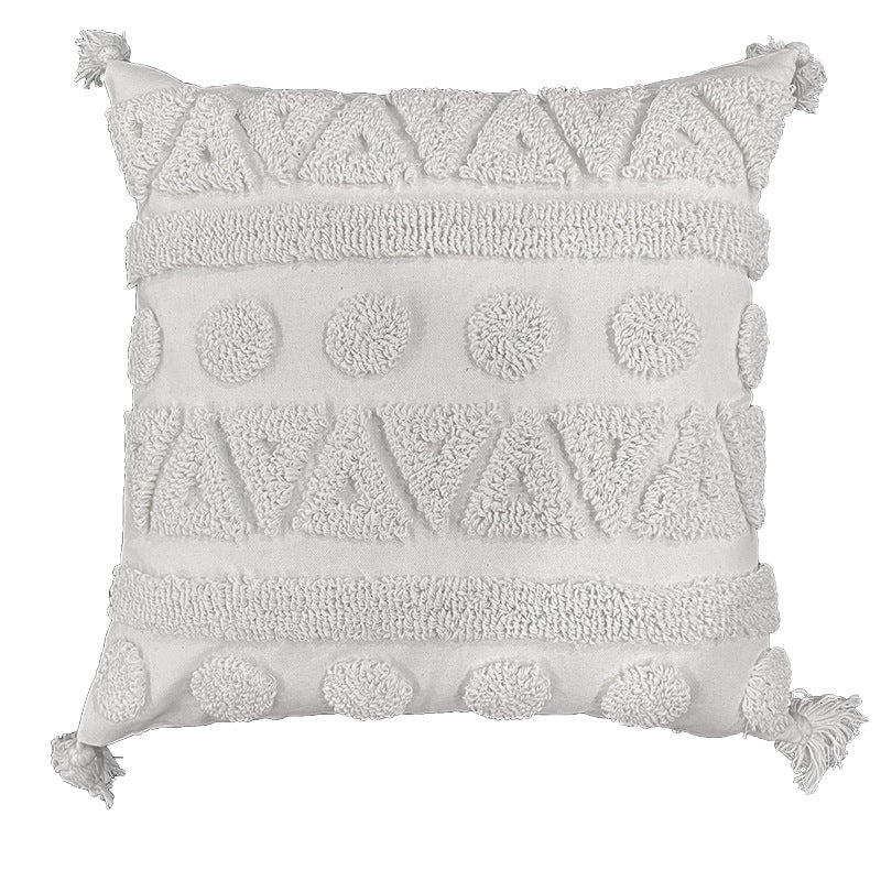 Throw Pillow Tufted Diamond Cotton Removable Cover