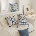 Throw Pillow Tufted Dot Cotton-Blend Hidden Zipper