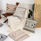 Throw Pillow Tufted Geometric Braided Edge Removable Cover