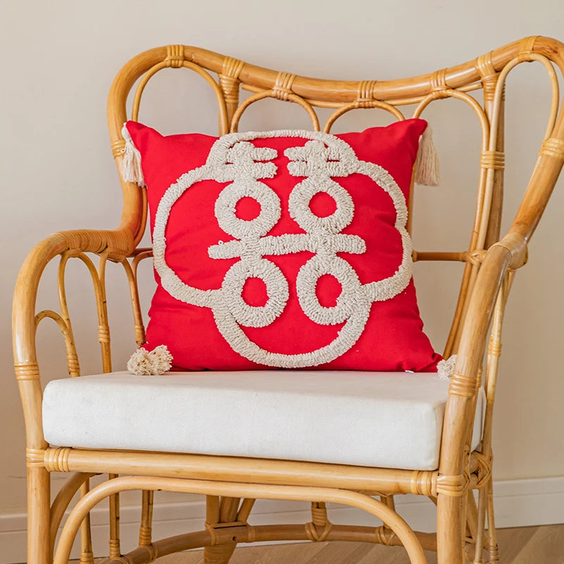 Throw Pillow Tufted Monogram Removable Cover Insert Included