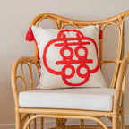 Throw Pillow Tufted Monogram Removable Cover Insert Included