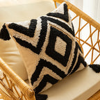 Throw Pillow Tufted Texture Tassel Corners Removable Cotton-Blend Cover