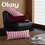 Throw Pillow Velvet Vertical Stripe Removable Cover