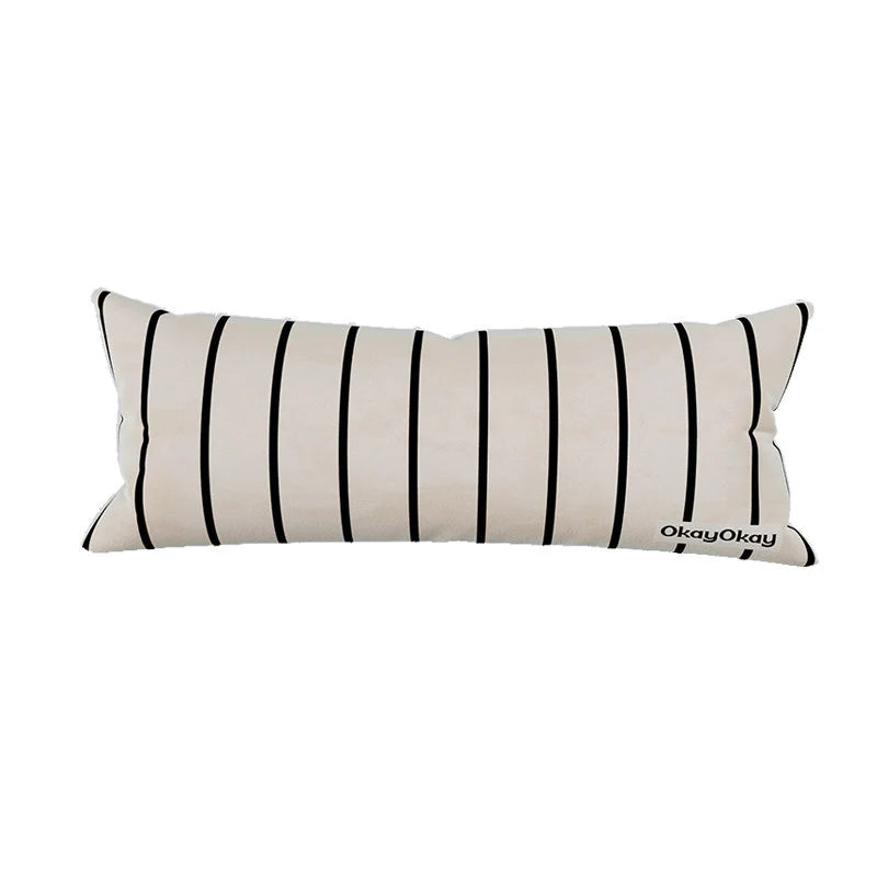 Throw Pillow Velvet Vertical Stripe Removable Cover