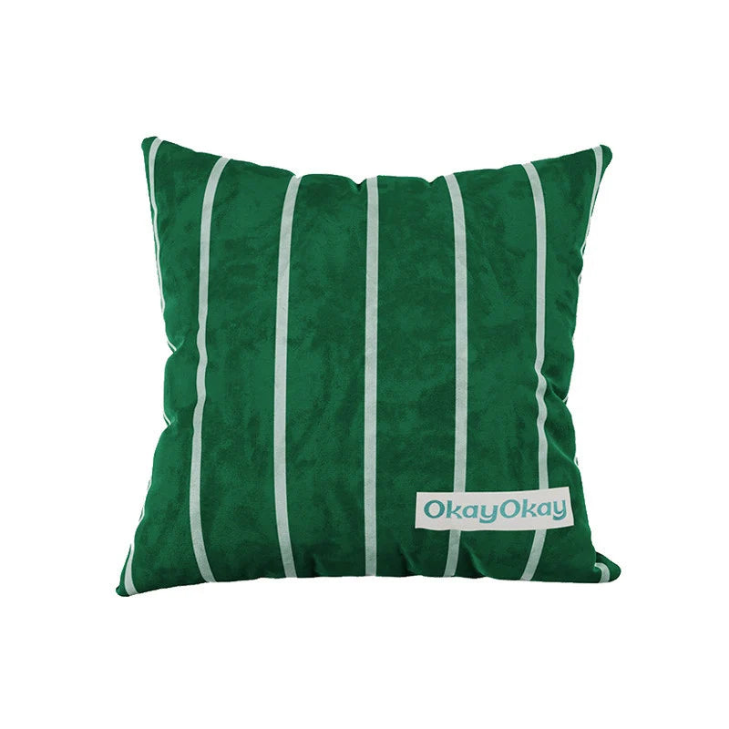 Throw Pillow Velvet Vertical Stripe Removable Cover