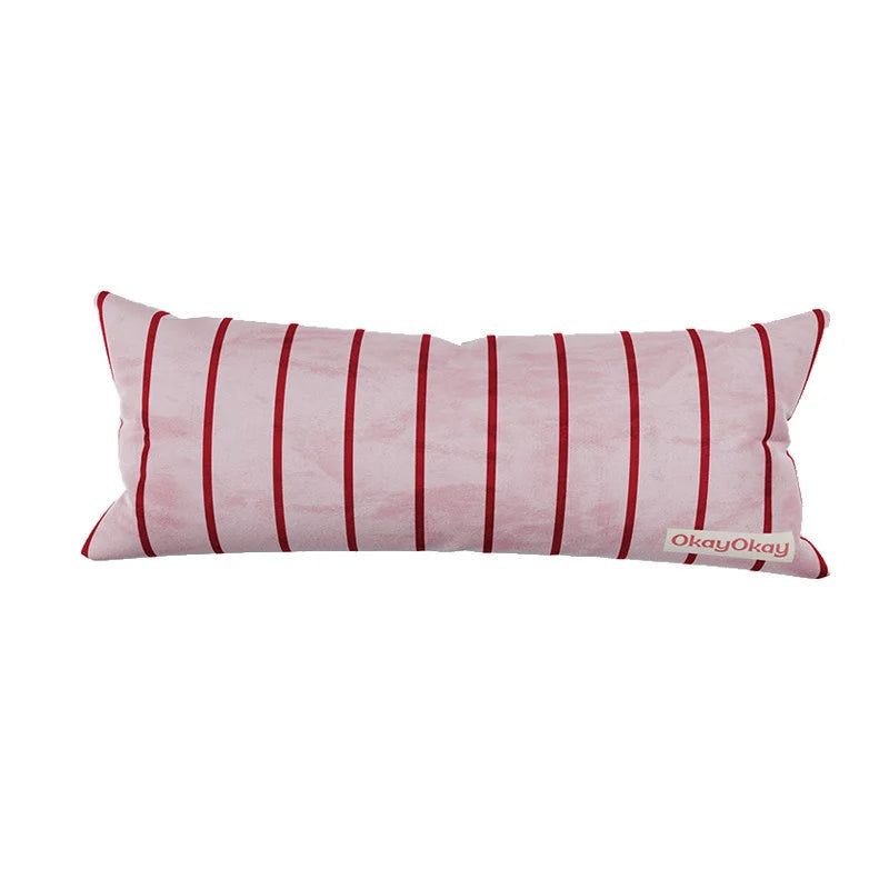 Throw Pillow Velvet Vertical Stripe Removable Cover
