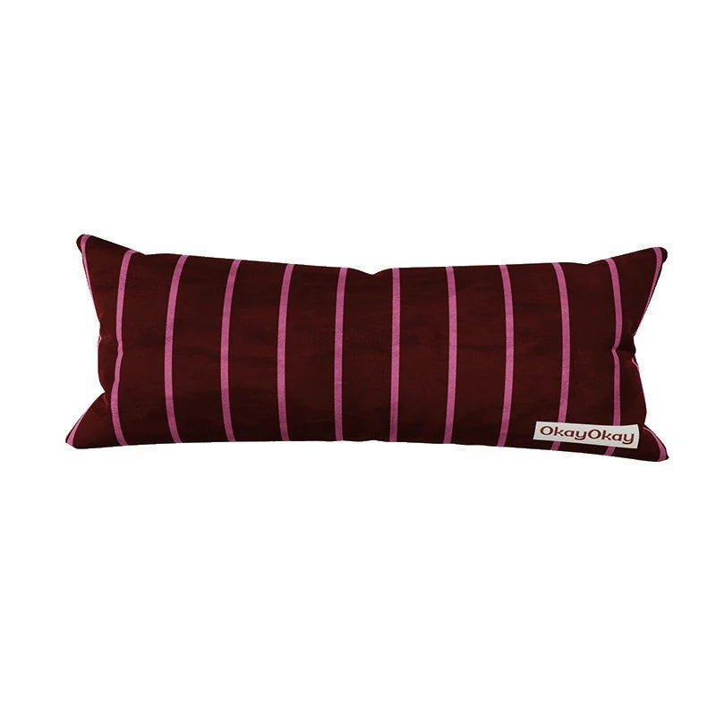 Throw Pillow Velvet Vertical Stripe Removable Cover