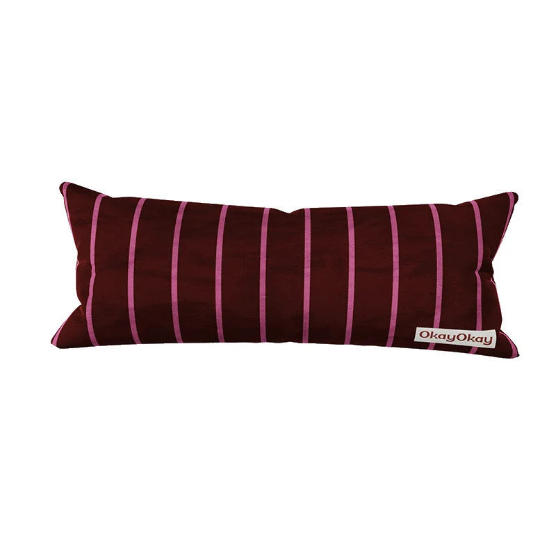 Throw Pillow Velvet Vertical Stripe Removable Cover