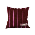 Throw Pillow Velvet Vertical Stripe Removable Cover
