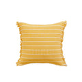 Throw Pillow Woven Striped Fringed Edges Removable Cover