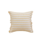 Throw Pillow Woven Striped Fringed Edges Removable Cover