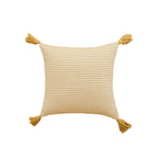 Throw Pillow Woven Striped Fringed Edges Removable Cover
