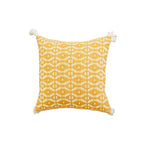 Throw Pillow Woven Striped Fringed Edges Removable Cover