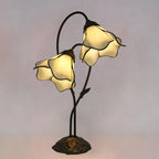 Tiffany-Style Twin Flower Stained Glass Table Lamp