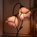 Tiffany-Style Twin Flower Stained Glass Table Lamp
