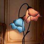 Tiffany-Style Twin Flower Stained Glass Table Lamp