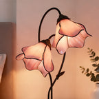 Tiffany-Style Twin Flower Stained Glass Table Lamp