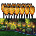 Tiki Torch Lights Solar Flickering Flame Set of 12