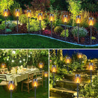 Tiki Torch Lights Solar Flickering Flame Set of 12