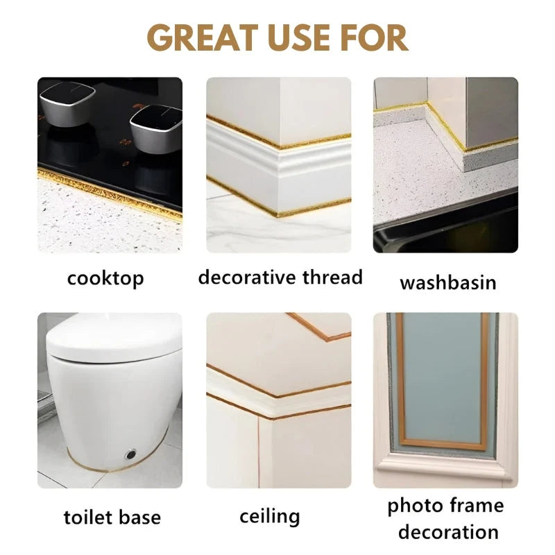 Tile Seal Strip Self-Adhesive Waterproof & Mold-Resistant 6m