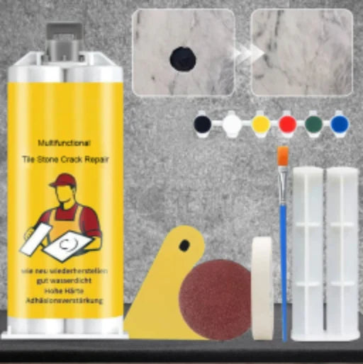 Tile & Stone Repair Kit 6 Mixable Pigments Fast-Drying