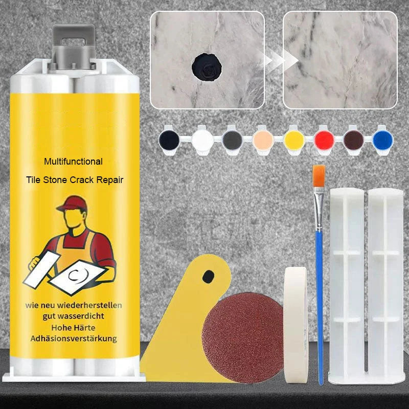 Tile & Stone Repair Kit 6 Mixable Pigments Fast-Drying