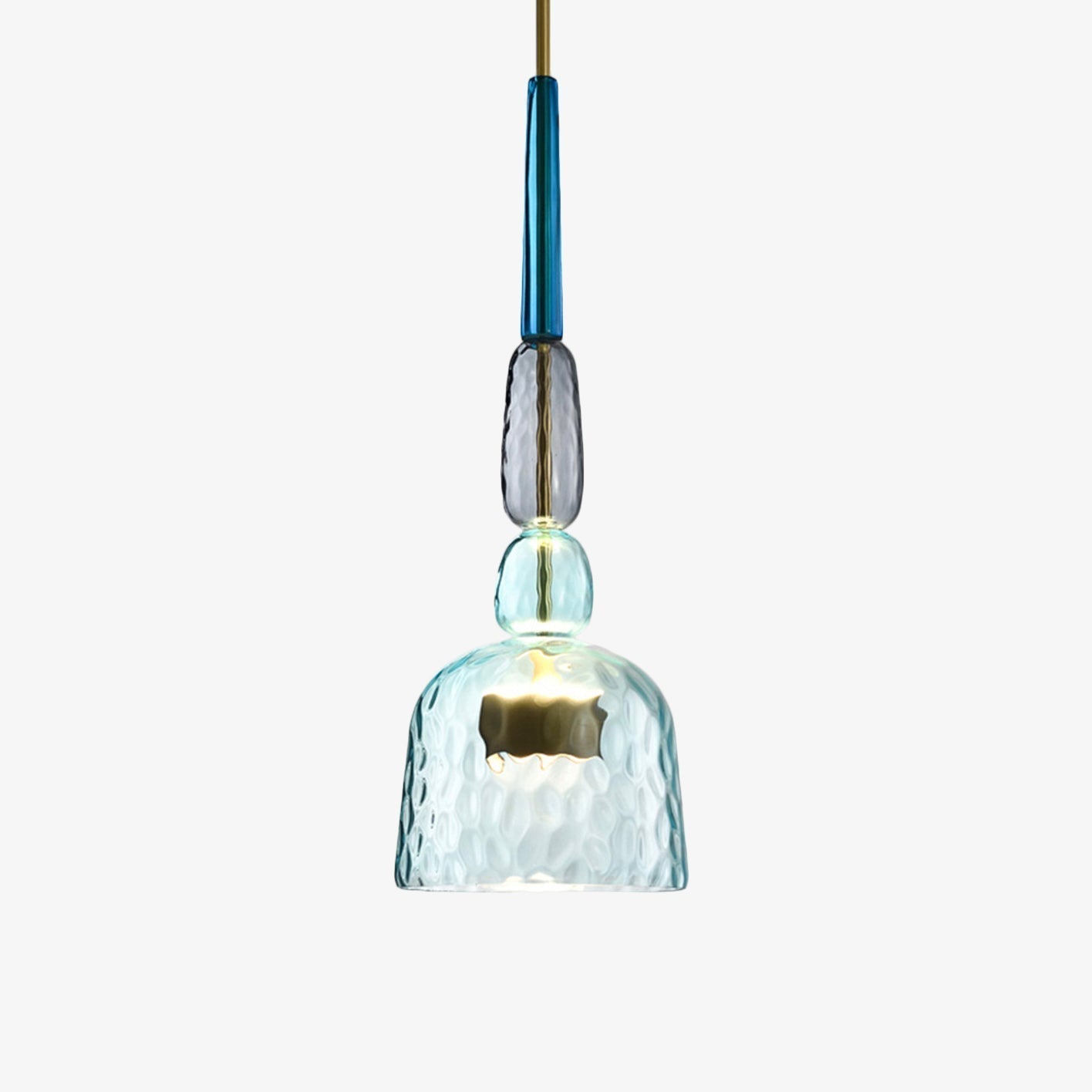 Tinted Glass Metal Frame & Integrated LED Pendant Light (Three Sizes)