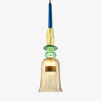 Tinted Glass Metal Frame & Integrated LED Pendant Light (Three Sizes)