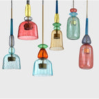 Tinted Glass Metal Frame & Integrated LED Pendant Light (Three Sizes)