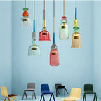Tinted Glass Metal Frame & Integrated LED Pendant Light (Three Sizes)