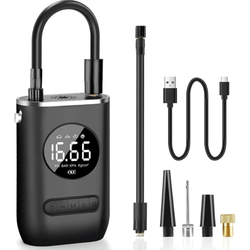 Tire Inflator 150 PSI USB Rechargeable LED Flashlight