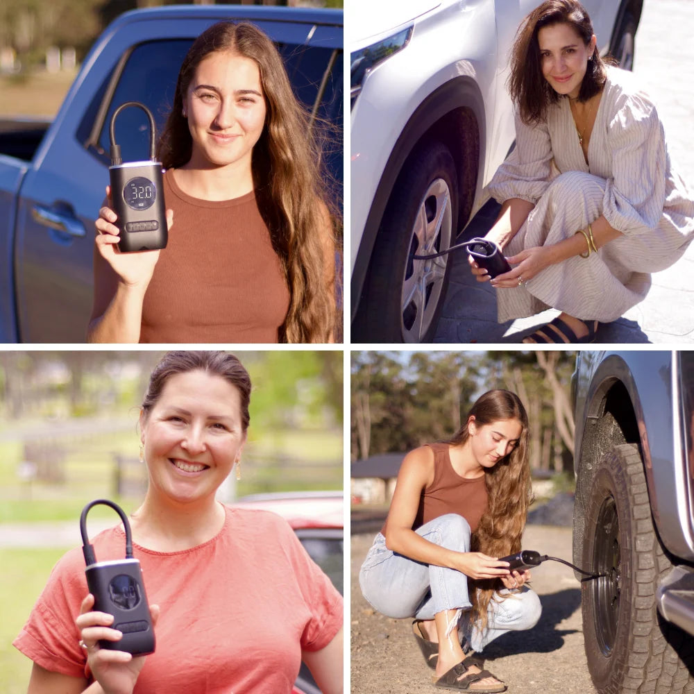 Tire Inflator 150 PSI USB Rechargeable LED Flashlight