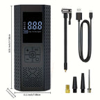 Tire Inflator Cordless LED Gauge USB Rechargeable 150 PSI