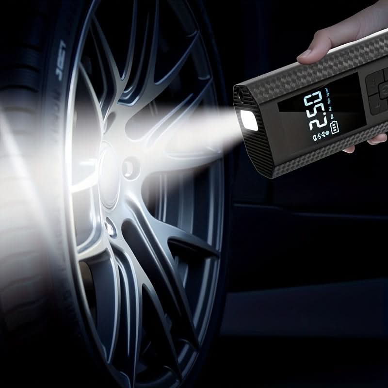 Tire Inflator Cordless LED Gauge USB Rechargeable 150 PSI