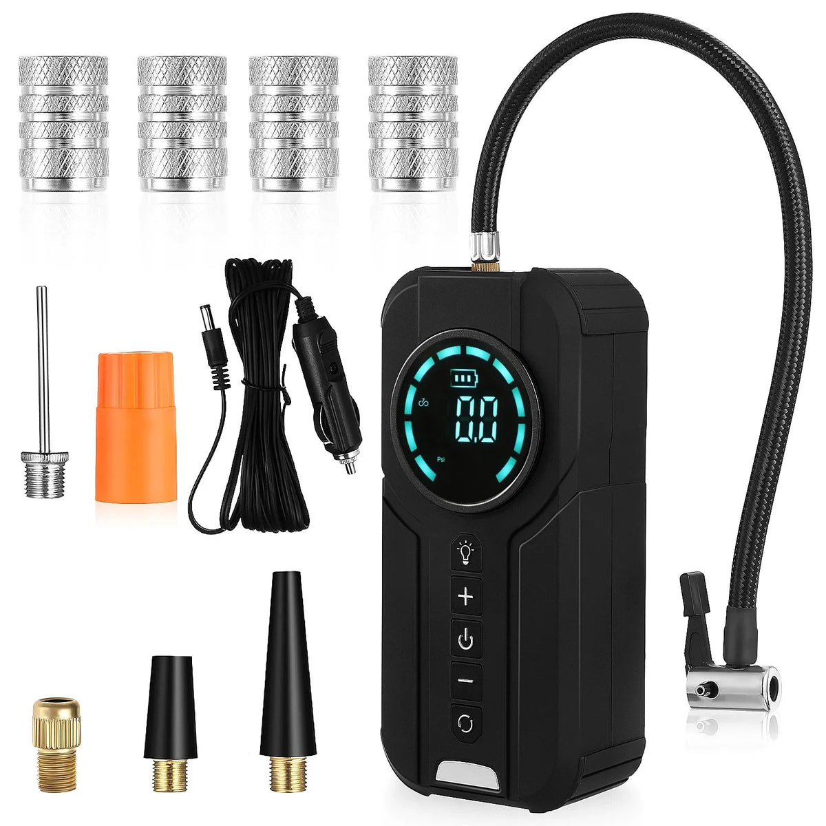 Tire Inflator Cordless Real-Time Gauge Auto Shut-Off