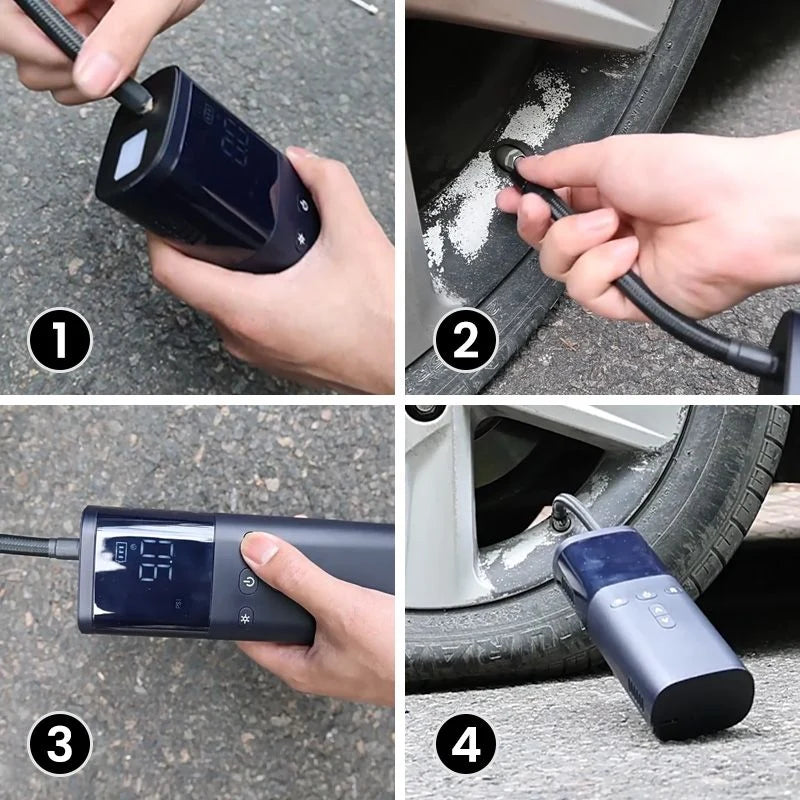 Tire Inflator Cordless USB Rechargeable Fast 30 PSI