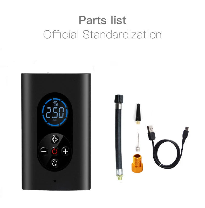 Tire Inflator Cordless USB Rechargeable LED Light