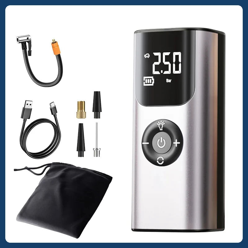 Tire Inflator Digital Display USB Rechargeable 150 PSI