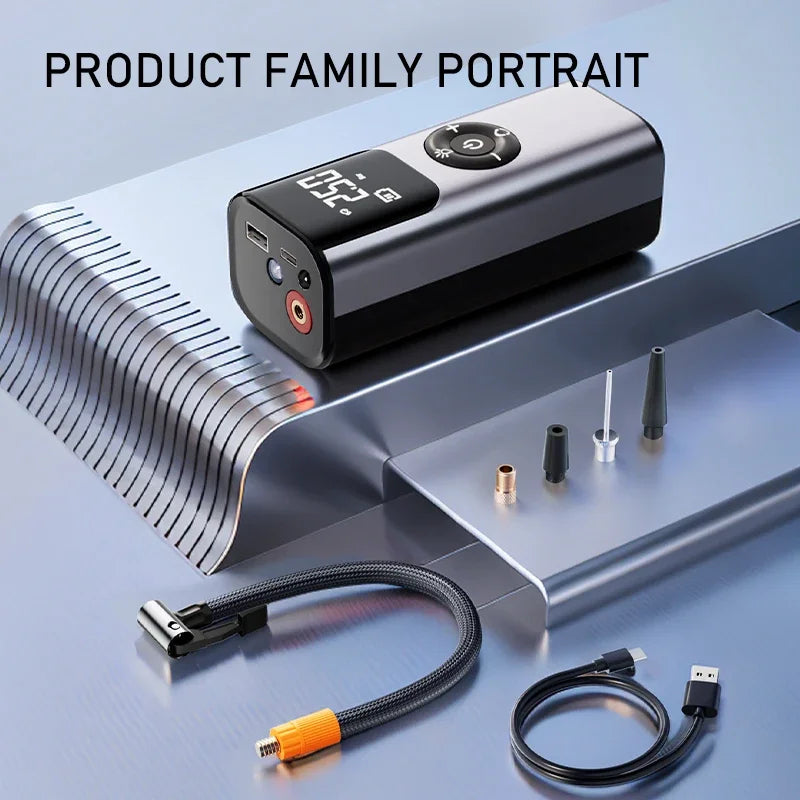Tire Inflator Digital Display USB Rechargeable 150 PSI