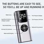 Tire Inflator Digital Display USB Rechargeable 150 PSI