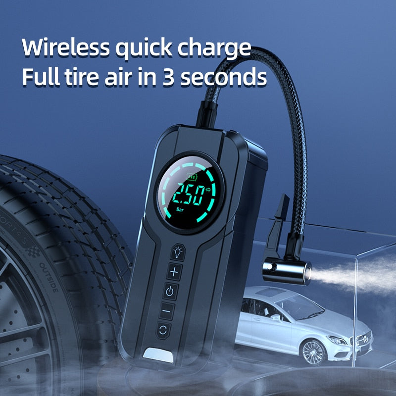 Tire Inflator High-Speed Motor Digital Gauge & Built-In LED